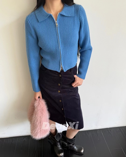 Zip Knit Cardigan　