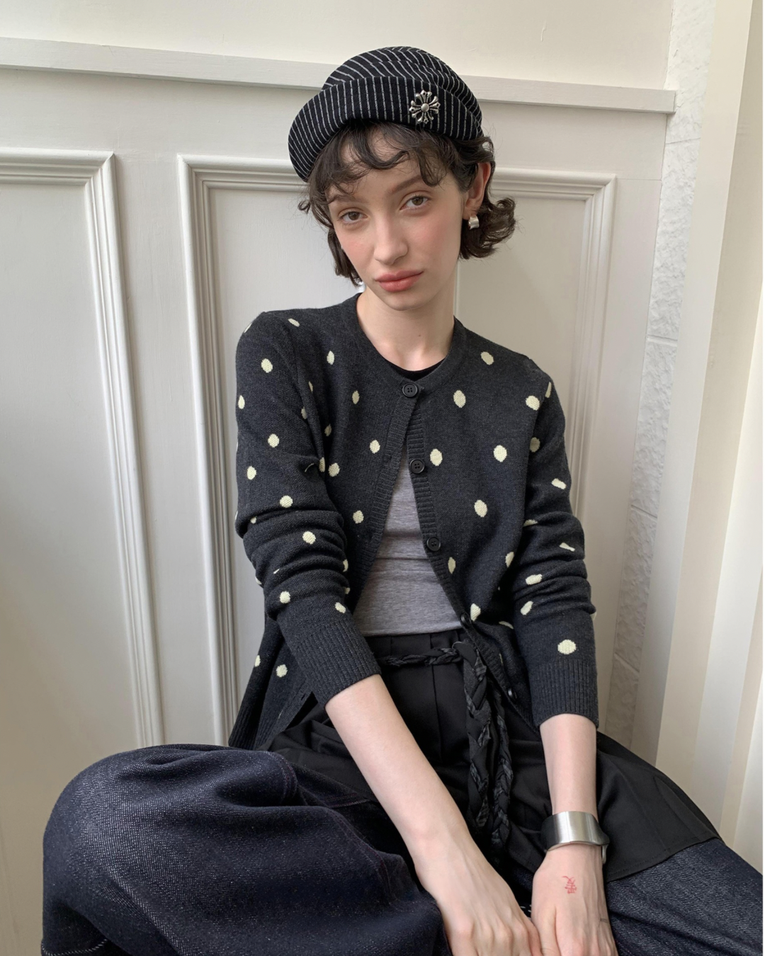 Round Neck Polka Dot Knit