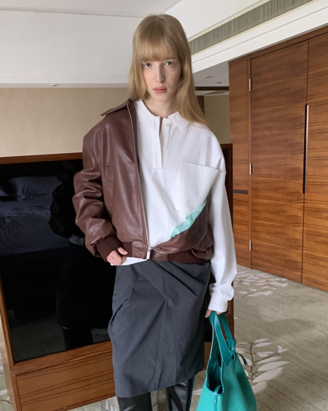 Polo Collar Pocket Sweatshirt　