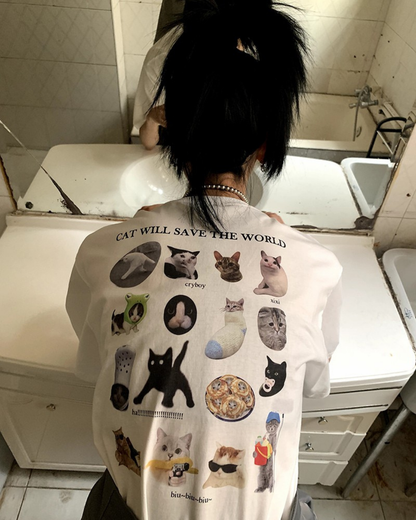 minimal cat tee