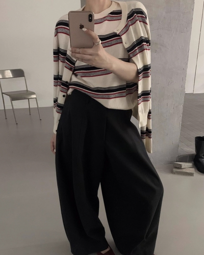 Round Neck Stripe Top