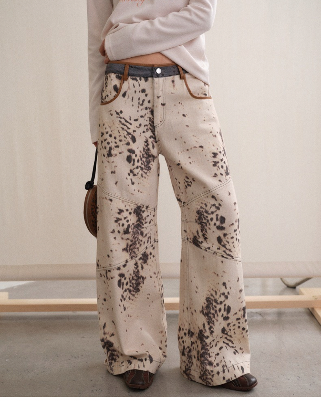 Leopard Straight Loose Pants