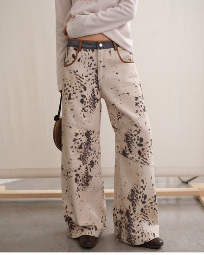 Leopard Straight Loose Pants
