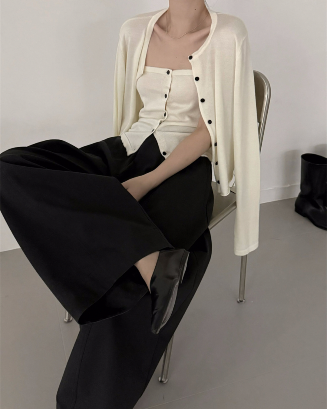 Knit Cardigan Two-Piece Set