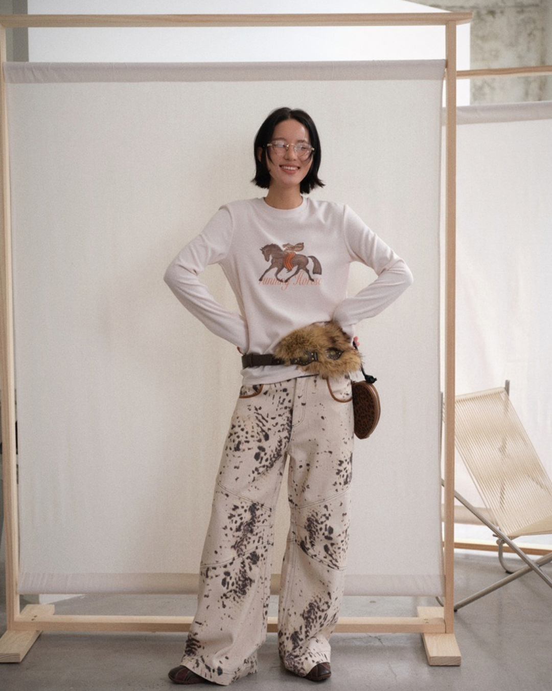 Leopard Straight Loose Pants