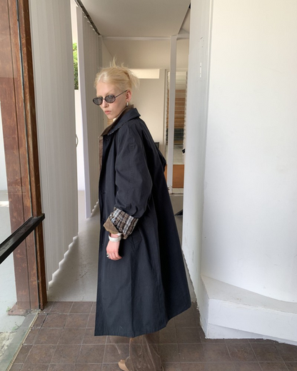 Plaid Longline Windbreaker