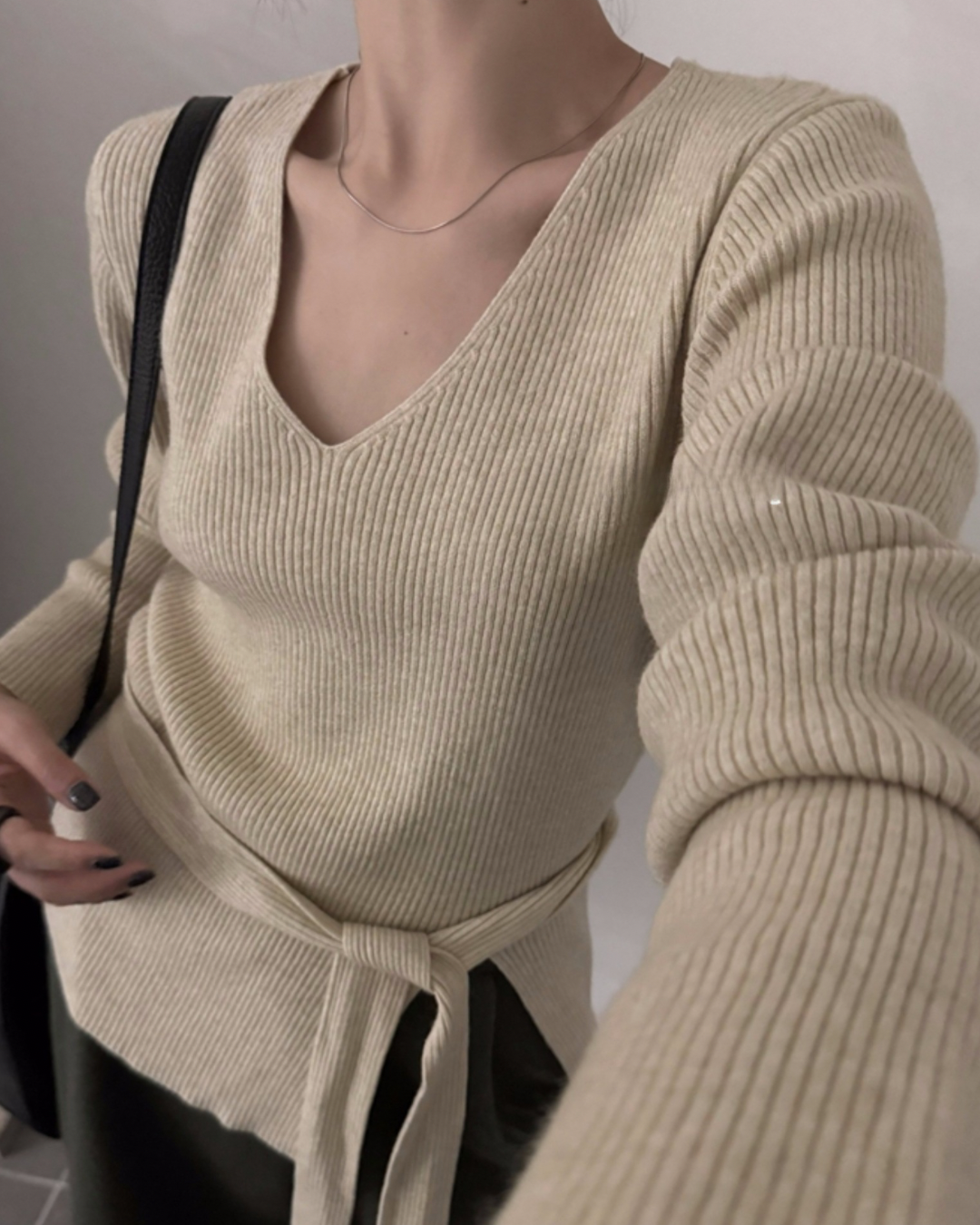 V-Neck Knit Sweater
