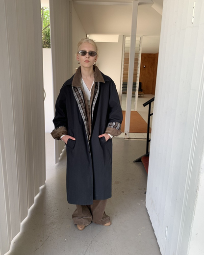 Plaid Longline Windbreaker