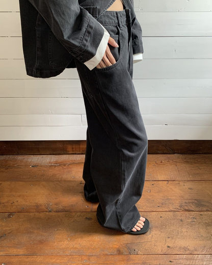 Dark Wash Gray Denim Jacket