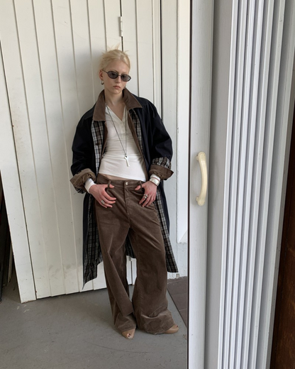 Plaid Longline Windbreaker