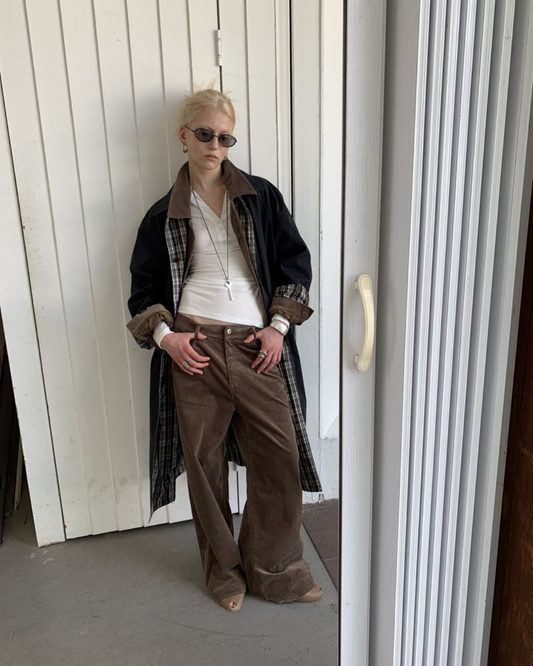 Plaid Longline Windbreaker