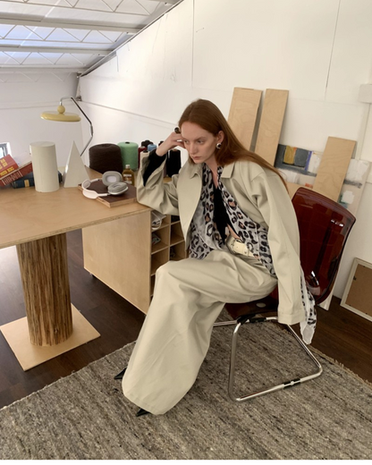 Zip-Up Jacket Long Skirt Set