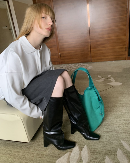 Polo Collar Pocket Sweatshirt　