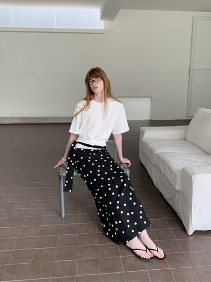 dot long skirt