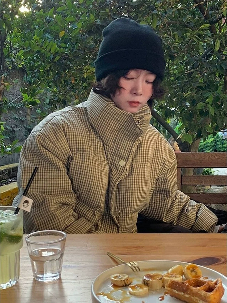 Plaid Down Puffer Jacket