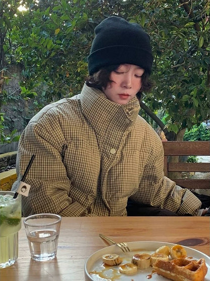 Plaid Down Puffer Jacket