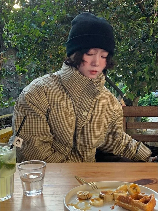 Plaid Down Puffer Jacket