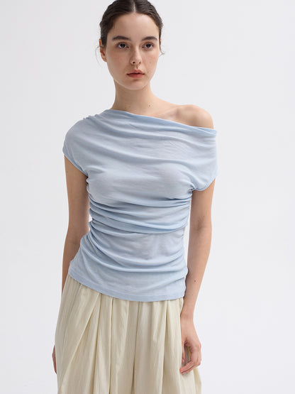 draped off-shoulder top