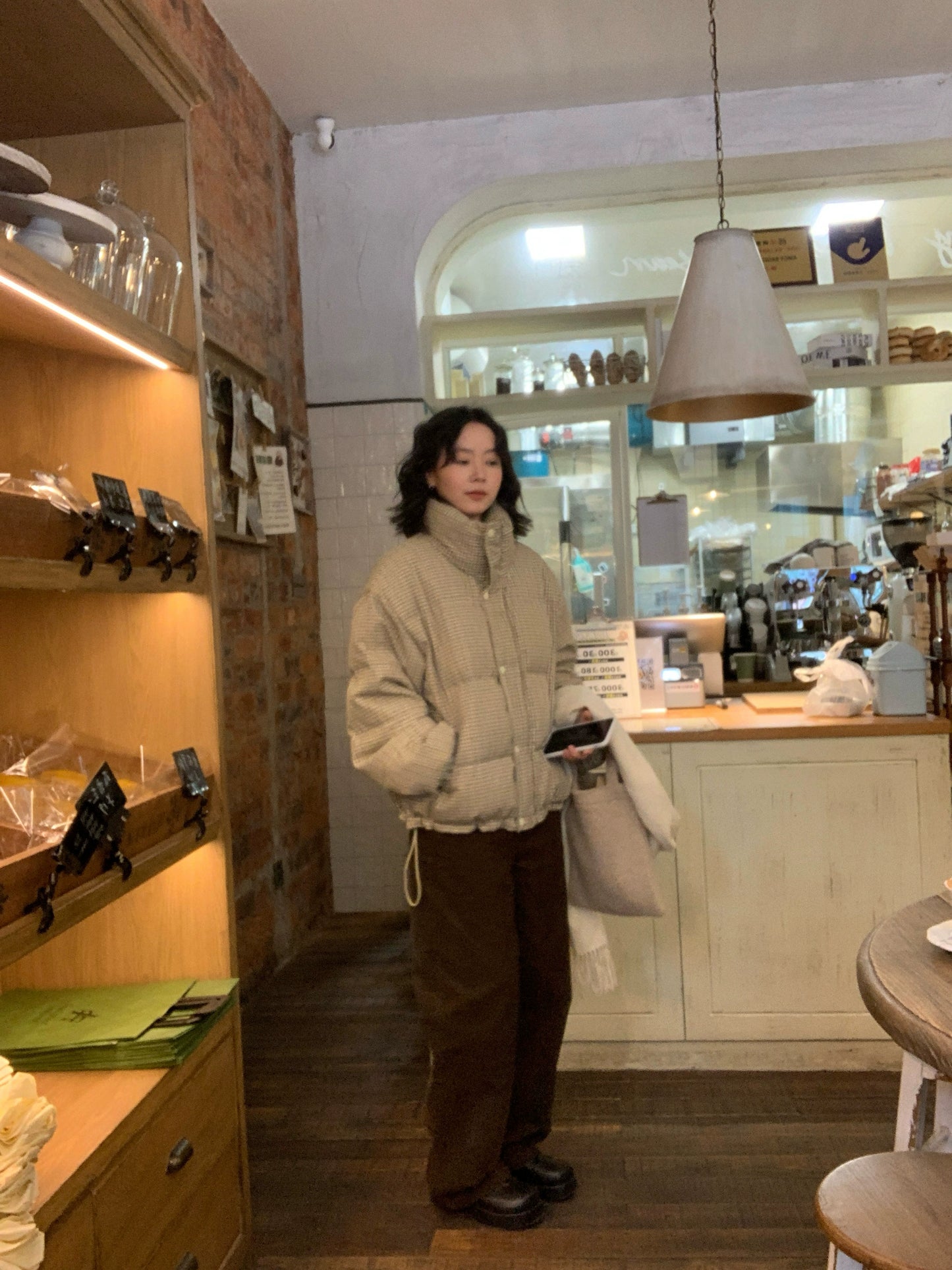 Plaid Down Puffer Jacket