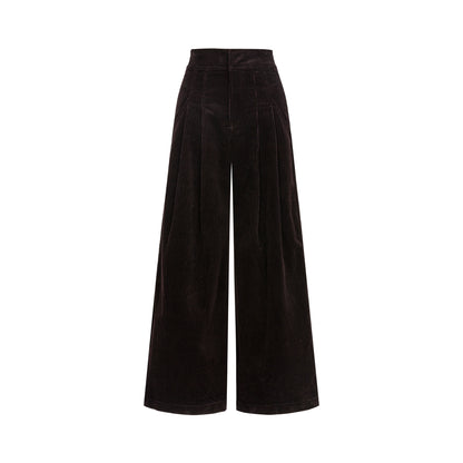 Corduroy High-Waist Wide-Leg Pants　