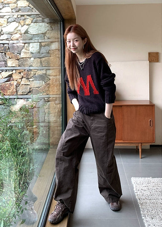 Loose Fit Cotton Trousers