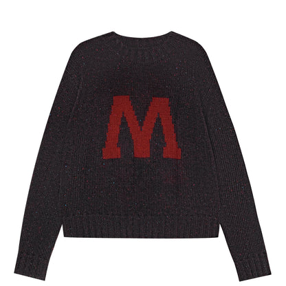 Round Neck Lazy Knit Sweater　