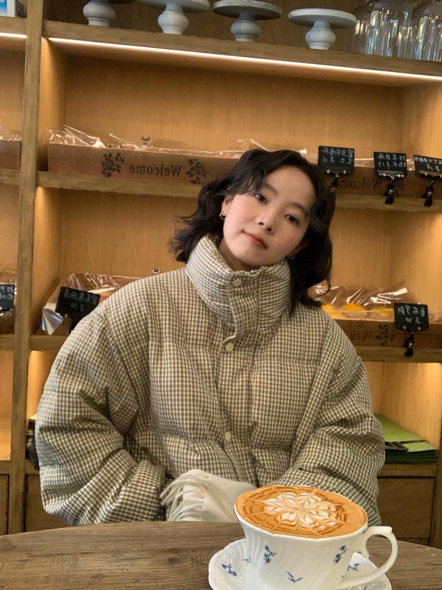 Plaid Down Puffer Jacket