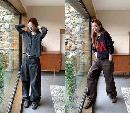 Loose Fit Cotton Trousers