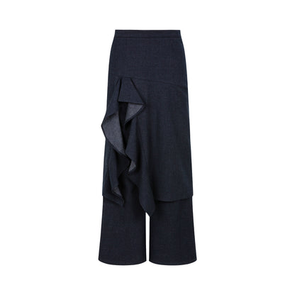 Drape Frill Culotte Pants　